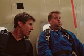 Tom Cruise Forces James Corden to Go Skydiving (Video)