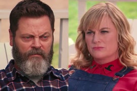 Watch Amy Poehler, Nick Offerman’s Crafting Pun-Off: ‘You’re Being a Real Tassel Hole’ (Video)
