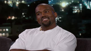 Kanye West Explains ‘Breaking the F–ing Simulation’ to Jimmy Kimmel With Coffee Tables and a Toddler (Video)