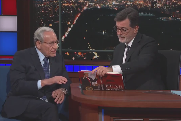 Bob Woodward and Colbert