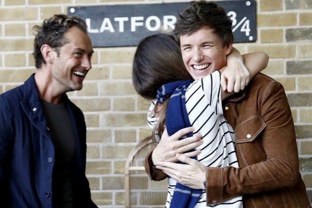 Jude Law Eddie Redmayne Fantastic Beasts celebration