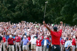‘The Match:’ Watch Tiger Woods Hole His Chip at 17 to Stay Alive (Video)