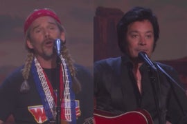 Jimmy Fallon, Ethan Hawke Duel Over Leaving the House in Willie Nelson-Johnny Cash Duet (Video)
