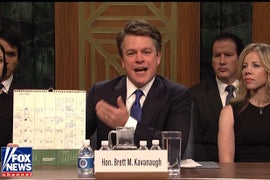 ‘SNL’: Matt Damon Yells a Lot as Brett Kavanaugh in Premiere Cold Open (Video)