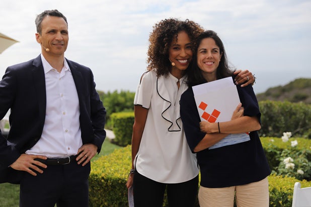 Jimmy Pitaro, Sage Steele and Rachel Epstein espnW Jimmy Pitaro, Sage Steele and Rachel Epstein espnW