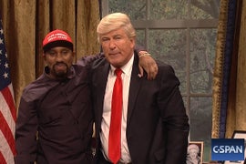 ‘SNL’: Alec Baldwin’s Trump Returns to Have Lunch With Kanye – ‘He’s Black Me!’ (Video)