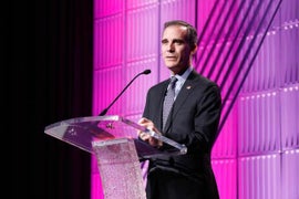 LA Mayor Eric Garcetti Issues Challenge on Gender Equity: ‘Just Look, Just Measure and Just Act’ (Video)