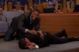 Michael Strahan and Jimmy Fallon