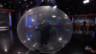 Jimmy Kimmel Reveals ‘Ruth Bader Gins-bubble’ Hamster Ball to Protect RBG (Video)