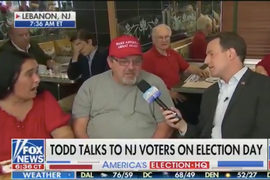 Face-Palming Boy Upstages ‘Fox & Friends’ Interview With Trump Fan in New Jersey Diner (Video)
