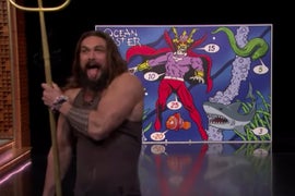 ‘Aquaman’ Jason Momoa Killed a Guy With a Trident on ‘The Tonight Show’ (Video)