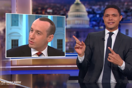 Trevor Noah Almost Has Too Much Fun Mocking Stephen Miller’s Hair (Video)