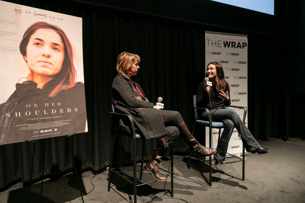"On Her Shoulders" screening and Q&A with producer Hayley Pappas. Hosted by the Wrap and held at the Landmark Theatre in West Los Angeles.