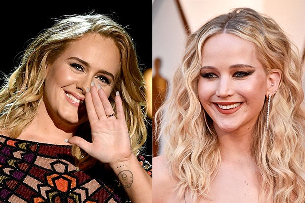 Jennifer Lawrence Tackles Adele When She Loses Musical Shots