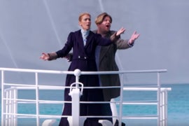 Céline Dion and James Corden Re-create Epic ‘Titanic’ Scene in the Bellagio Fountain (Video)