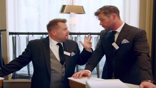Chris Hemsworth and James Corden Have a Good Old-Fashioned Waiter-Battle (Video)