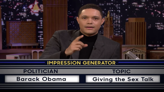 Watch Trevor Noah’s Solid Impressions of Obama Giving the Sex Talk, Trump Smoking His First Joint (Video)