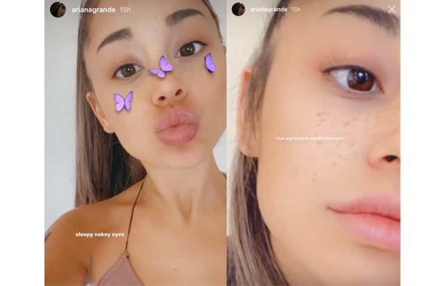 ariana grande nomakeup selfie