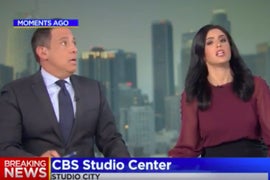 Watch KCAL9 Anchors Brace on Air During Friday Earthquake (Video)