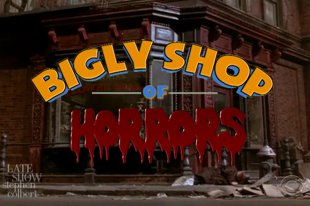 Stephen Colbert Turns Donald Trump Into a Monstrous Plant in ‘Little Shop of Horrors’ Mashup (Video)