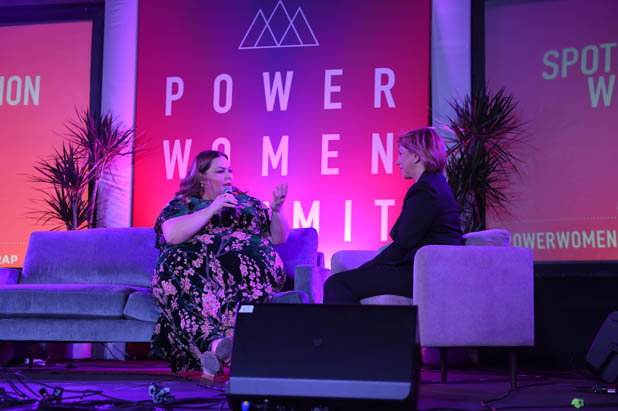Chrissy Metz and Sharon Waxman at the Power Women Summit 2019 Chrissy Metz and Sharon Waxman at the Power Women Summit 2019