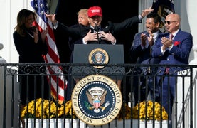 Donald Trump Hugs Washington Nationals Catcher Kurt Suzuki in ‘Titanic’-esque Embrace