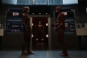 Grant Gustin Ezra Miller The Flash Crisis on Infinite Earths