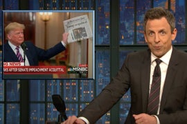 Late-Night Mocks Trump’s Post-Acquittal Antics at National Prayer Breakfast: ‘Newspaper Boy’ (Videos)