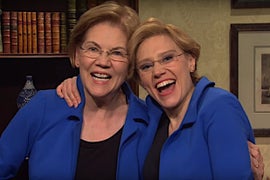 Watch Elizabeth Warren Mimic Kate McKinnon Mimicking Elizabeth Warren That Even AOC Calls ‘Legendary’ (Video)