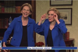 ‘SNL’: The Real Elizabeth Warren Joins Kate McKinnon’s Elizabeth Warren for Cold Open (Video)