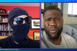 Kevin Hart Is Stunned by Regina Hall’s Makeup-Free, Messy-Hair Look (Video)