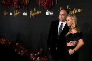 Oscar-winning producer and CEO of Sugar23, Michael Sugar and wife Lauren Sugar at the premiere for Apple TV+'s "Dickinson," which Sugar 23 produced