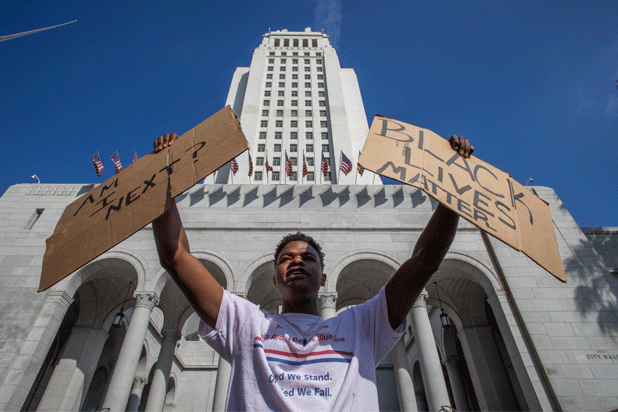 black lives matter protest la city hall