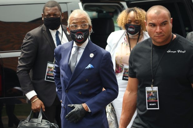 Al Sharpton arrives at George Floyd memorial Al Sharpton arrives at George Floyd memorial