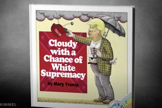 Billy Eichner Presents Mary Trump's Line of Children's Books on 'Kimmel,' Including 'Cloudy With a Chance of White Supremacy' (Video)