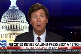 Tucker Carlson Blames Media for False Claim That Reporter Called Press Secretary a ‘B—-‘ (Video)