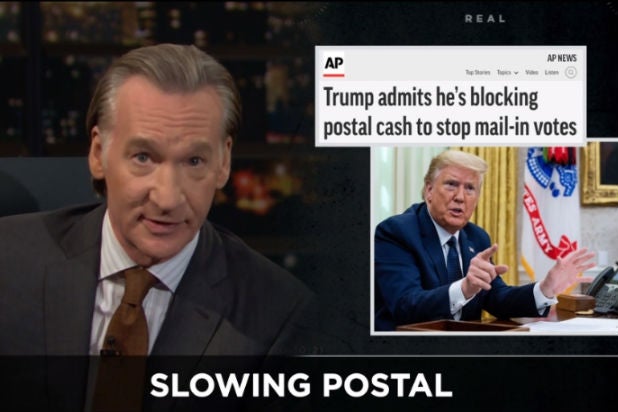 Bill Maher Suggests That People Short Circuit Trump by Only Using the Mail to Vote This Fall thumbnail