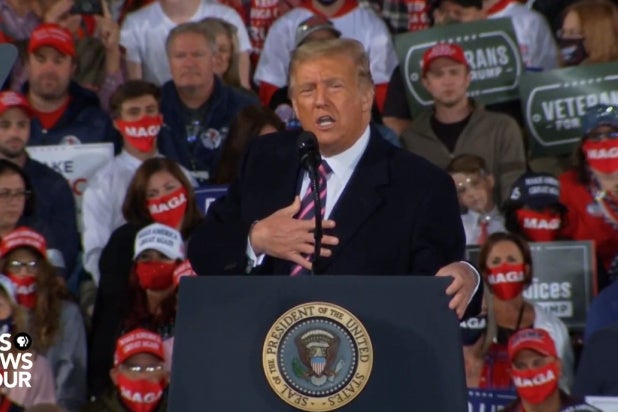 trump says protesters throw cans of bumble bee tuna