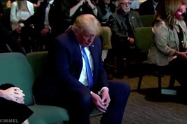 Jimmy Kimmel Mocks Trump’s ‘Annual Visit to Church’ (Video)