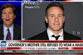 Tucker Carlson Is Obsessed With Whether Chris Cuomo Wears a Mask (Video)