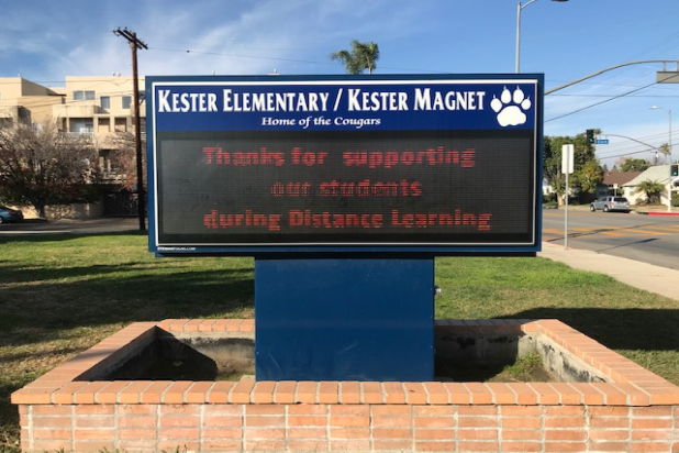 Kester Elementary COVID sign