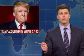 ‘SNL’: Colin Jost Says Trump Impeachment Was ‘Dumbest Trial I’ve Ever Seen’ (Video)