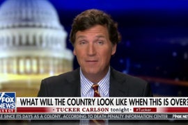 Tucker Carlson Complains That COVID Masks Are Ruining the Environment (Video)