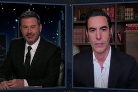 Jimmy Kimmel Catches Sacha Baron Cohen Selling COVID Vaccines to Celebs (Video)