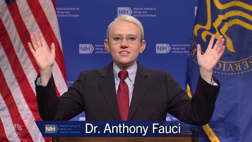 snl saturday night live cold open kate mckinnon dr fauci tries to teach people how to live after the pandemic