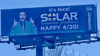Sacha Baron Cohen Sues Cannabis Company for $9 Million Over Billboard, Thumbs Nose at Weed