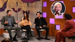 Nicholas Braun, or is it Lindsey Buckingham in a Cousin Greg from "Succession" costume on "SNL"
