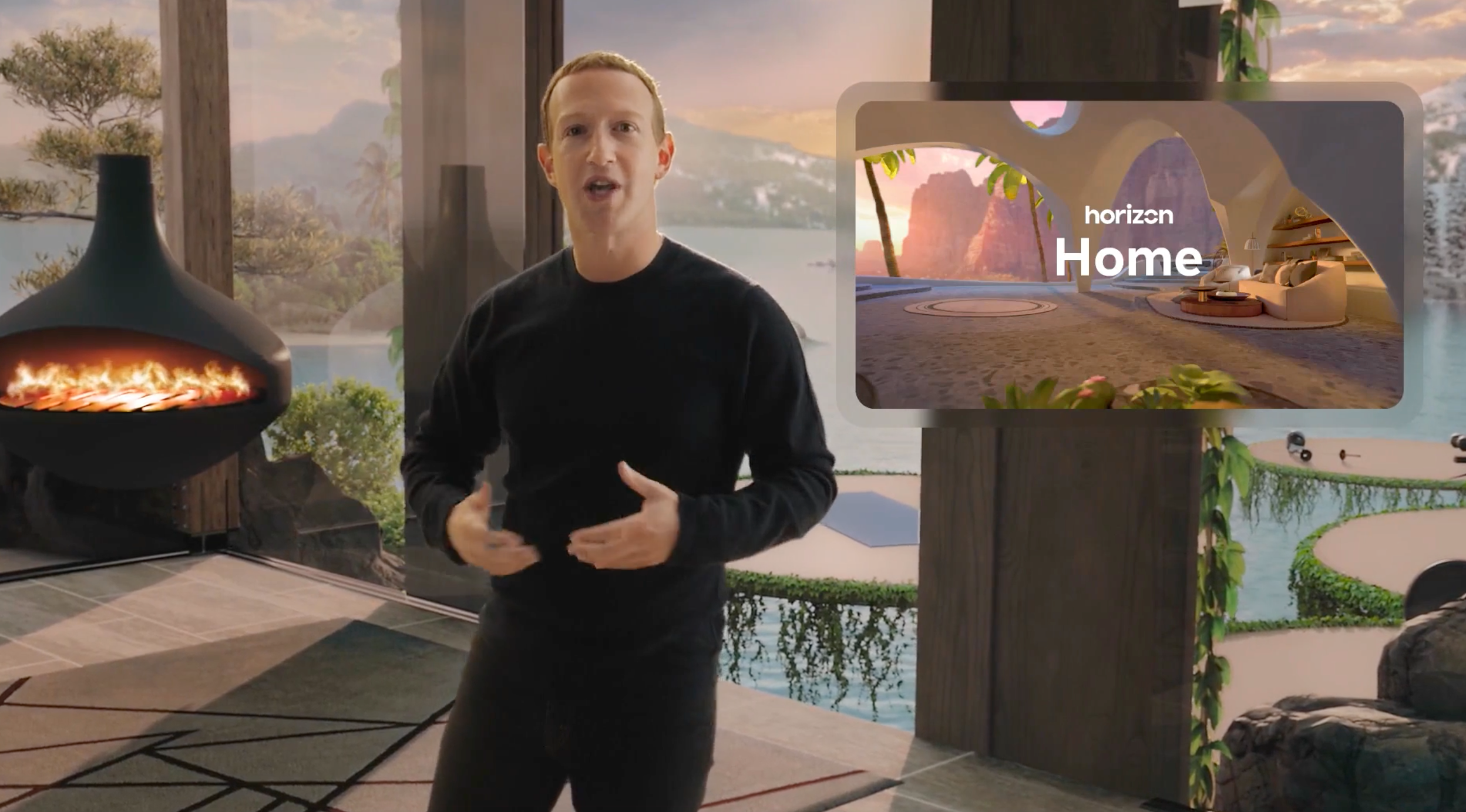 朱克伯格最先介紹了旗下Horizon平台添加的VR新功能Horizon Home,這與早前發佈的Horizon Worlds、Horizon Workrooms、Horizon Venues同屬一個系列,亦被視為元宇宙生態下的第一個節點。