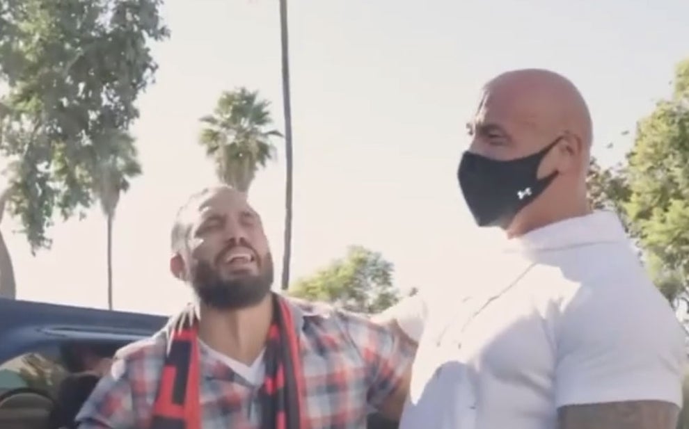 Dwayne "The Rock" Johnson gives a Navy veteran his personal truck
