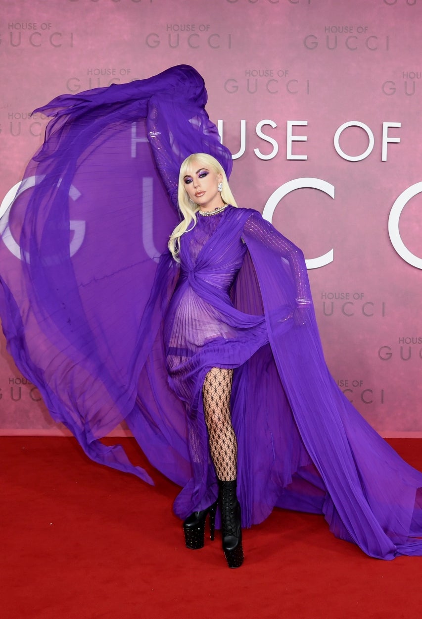 Lady Gaga attends the UK Premiere Of "House of Gucci" at Odeon Luxe Leicester Square on November 09, 2021 in London, England. Lady Gaga attends the UK Premiere Of "House of Gucci" at Odeon Luxe Leicester Square on November 09, 2021 in London, England.